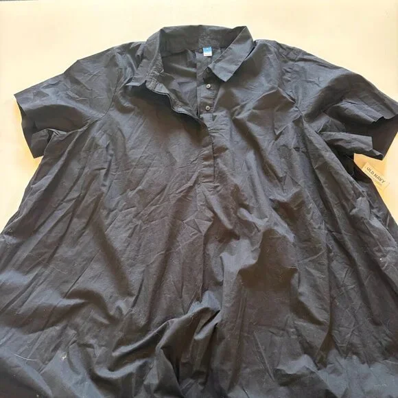 NWT Old Navy Mini Shirt Dress Black 100% Cotton - Picture 4 of 11